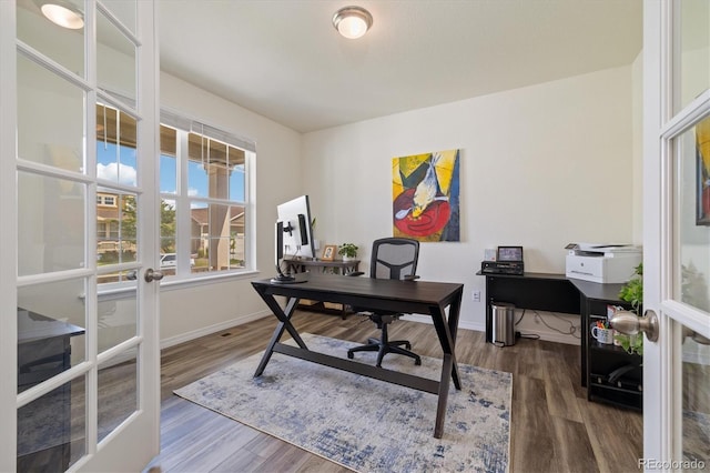 16341 Clayton St, Thornton, CO 80602 - home office featuring french doors and wood finished floors