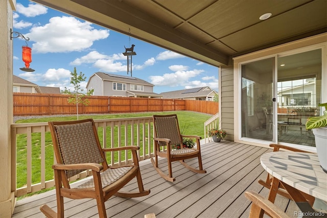 16341 Clayton St, Thornton, CO 80602 - wooden terrace featuring a fenced backyard