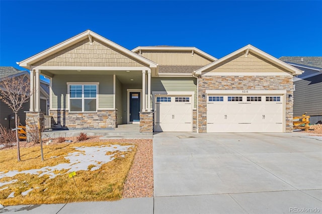 craftsman inspired home featuring a garage