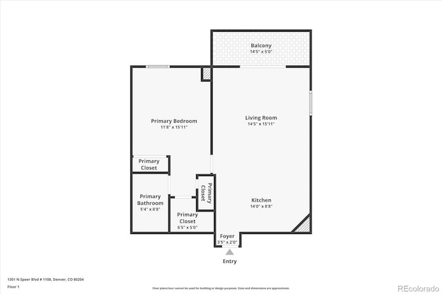 1301 Speer Blvd Unit 1108, Denver, CO 80204 - floor plan / room layout
