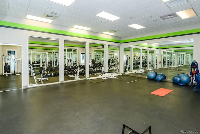 1301 Speer Blvd Unit 1108, Denver, CO 80204 - gym with a paneled ceiling