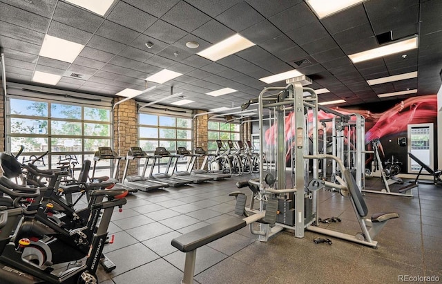 1301 Speer Blvd Unit 1108, Denver, CO 80204 - workout area with a paneled ceiling