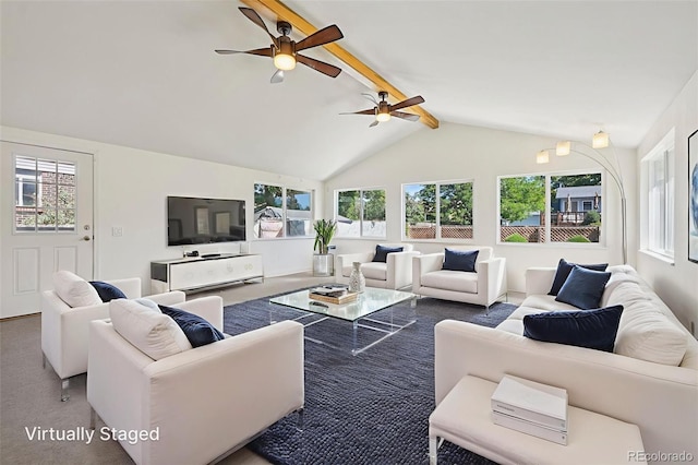 6121 W 108th Ave, Westminster, CO 80020 - living area featuring ceiling fan, healthy amount of natural light, and carpet floors