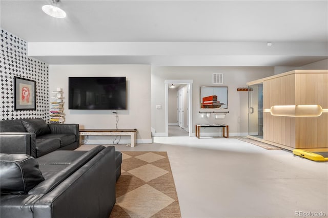 198 Calhoun Cir, Castle Rock, CO 80104 - living room featuring visible vents and baseboards