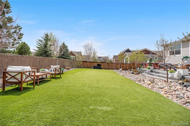 198 Calhoun Cir, Castle Rock, CO 80104 - view of yard with a residential view and a fenced backyard