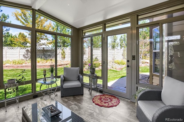 3419 Traver Dr, Broomfield, CO 80023 - sunroom / solarium featuring an outdoor fire pit and beam ceiling