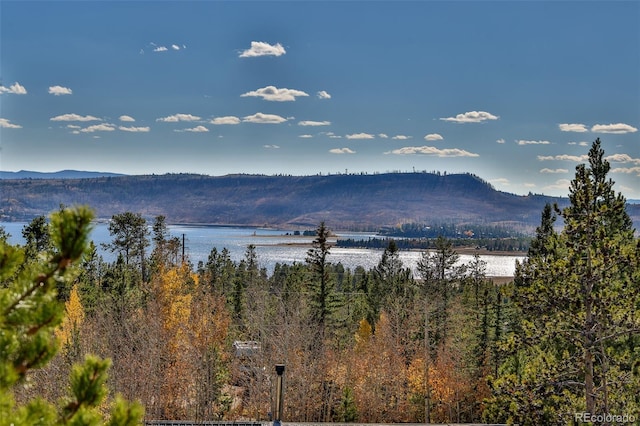 property view of mountains featuring a water view