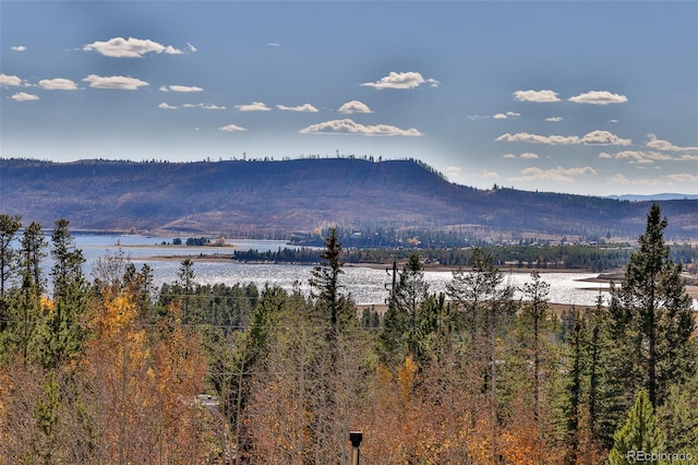 mountain view with a water view