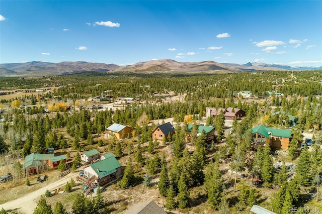 bird's eye view featuring a mountain view