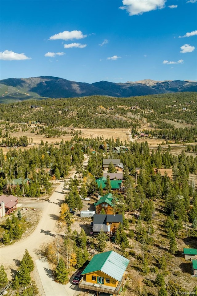 aerial view featuring a mountain view