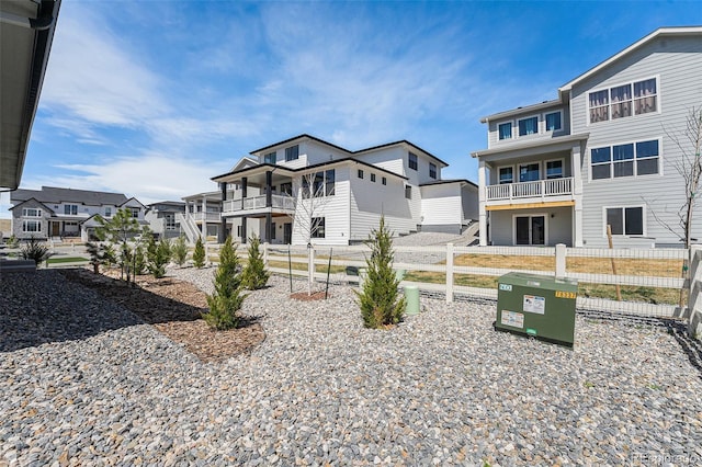 5621 Loma Vista Dr, Parker, CO 80134 - exterior space with a balcony, fence, and a residential view