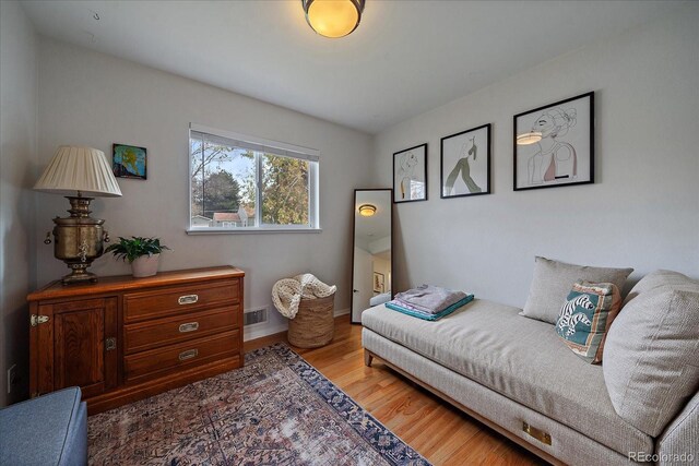 living room with hardwood / wood-style flooring