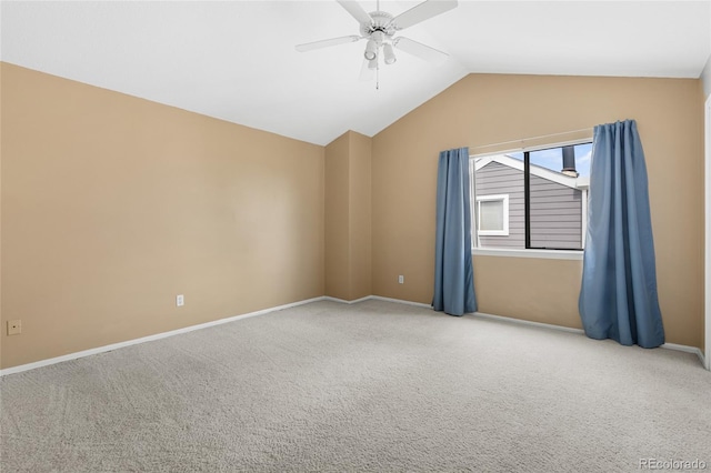 6730 W 84th Cir Unit 96, Arvada, CO 80003 - unfurnished room with a ceiling fan, lofted ceiling, carpet flooring, and baseboards