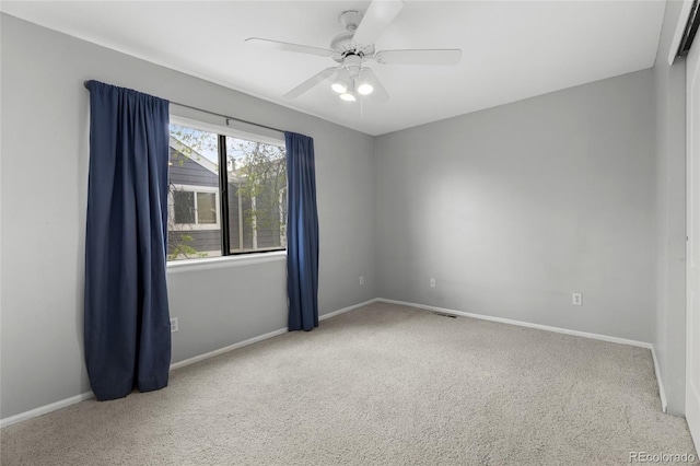 6730 W 84th Cir Unit 96, Arvada, CO 80003 - empty room with baseboards, visible vents, ceiling fan, and carpet floors