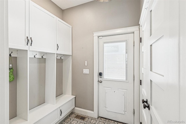 mudroom with baseboards