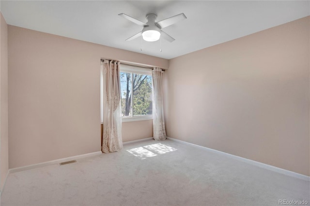 5603 S Pagosa Ct, Centennial, CO 80015 - carpeted spare room with baseboards, a ceiling fan, and visible vents