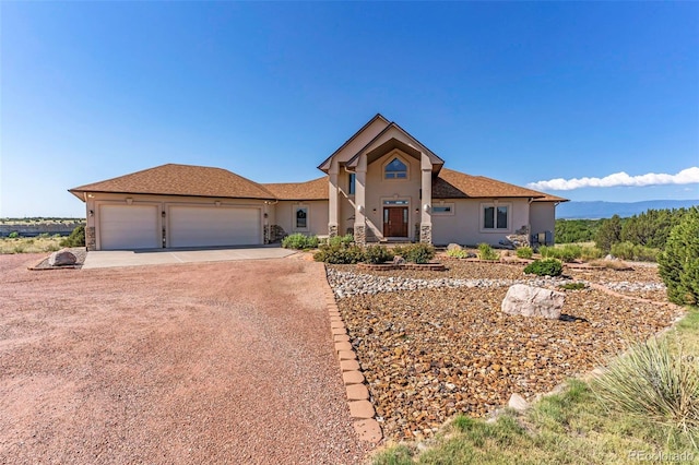 view of front of house with a garage