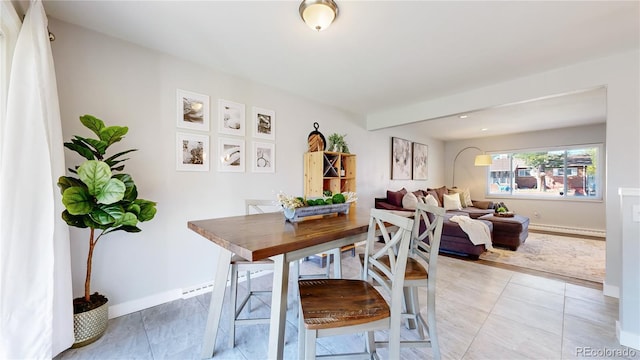 view of tiled dining area