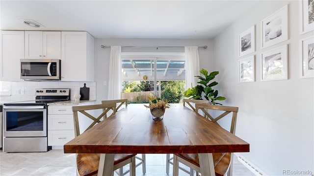 view of dining area