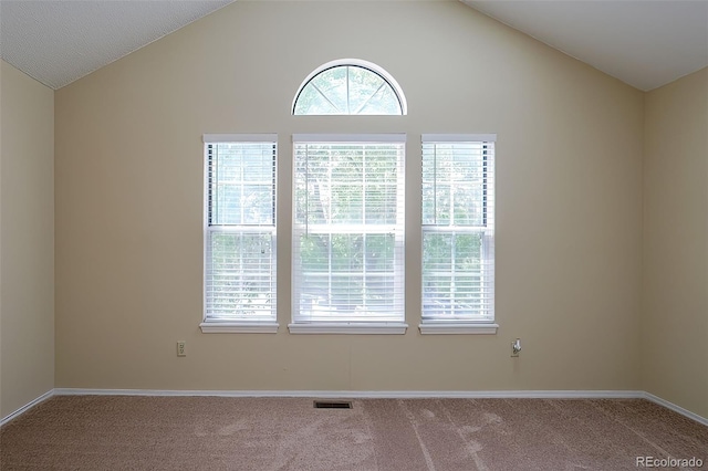 18171 E Arizona Ave Unit B, Aurora, CO 80017 - carpeted spare room featuring vaulted ceiling and baseboards