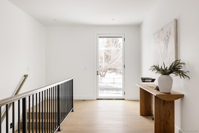 interior space featuring light wood-type flooring