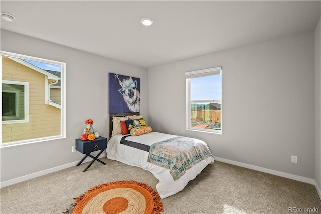 view of carpeted bedroom