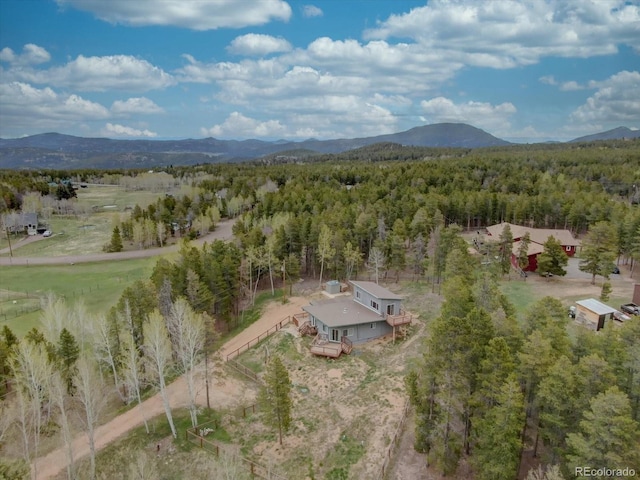 9288 Krashin Dr, Conifer, CO 80433 - view of subject property with a mountain backdrop and a forest