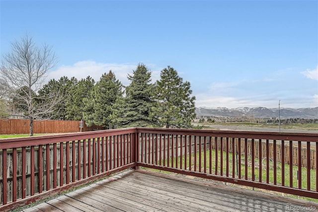 16645 W 2nd Ave, Golden, CO 80401 - deck with a fenced backyard and a mountain view