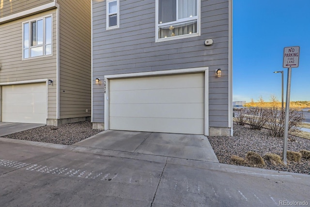 view of garage