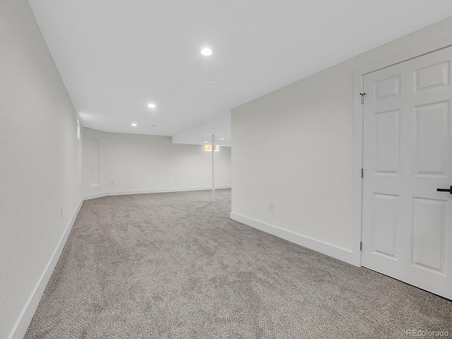 8694 E Eastman Ave, Denver, CO 80231 - finished basement featuring carpet floors, baseboards, and recessed lighting