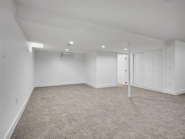8694 E Eastman Ave, Denver, CO 80231 - finished below grade area featuring carpet and recessed lighting