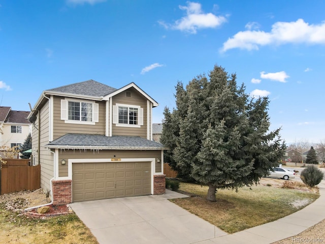 view of front of property featuring a garage