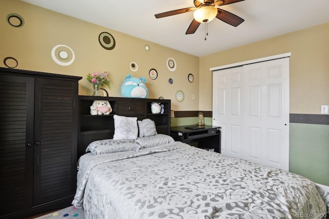 bedroom with ceiling fan