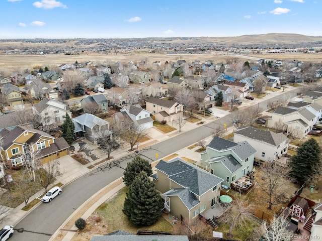 aerial view featuring a mountain view