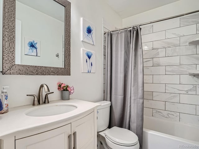7520 Braun Ct, Arvada, CO 80005 - full bathroom with vanity and shower / bath combo with shower curtain