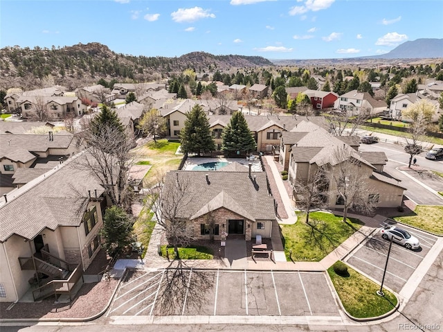2172 Denton Grv Unit 203, Colorado Springs, CO 80919 - drone / aerial view with a mountain view and a residential view