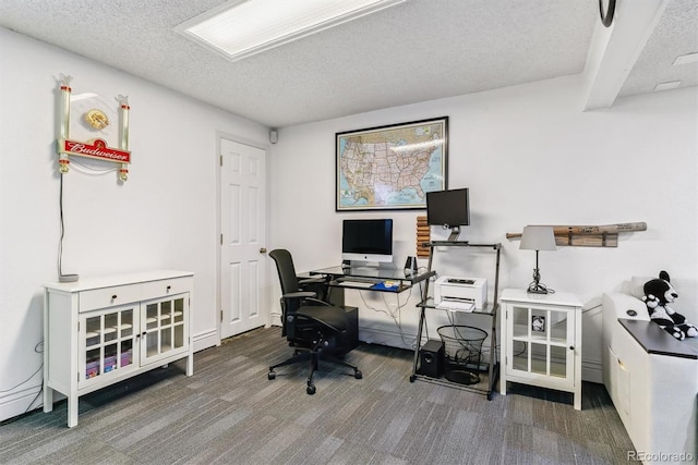 4231 S Fairplay Cir # E, Aurora, CO 80014 - home office with a textured ceiling and carpet