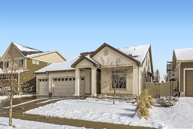 view of front of home featuring a garage