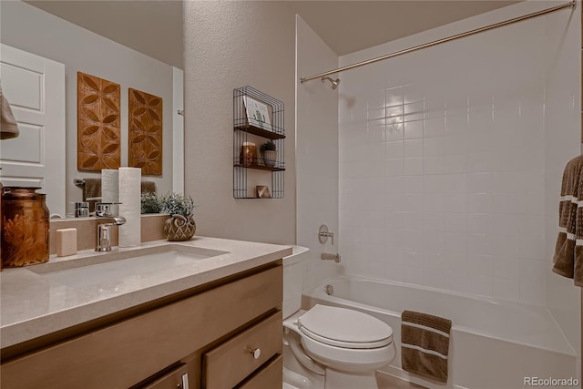 6309 N Hanover St, Denver, CO 80238 - full bath with vanity, toilet, and bathing tub / shower combination