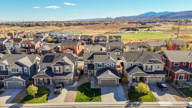 bird's eye view featuring a mountain view