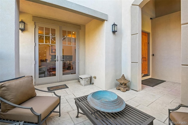 view of patio / terrace featuring french doors