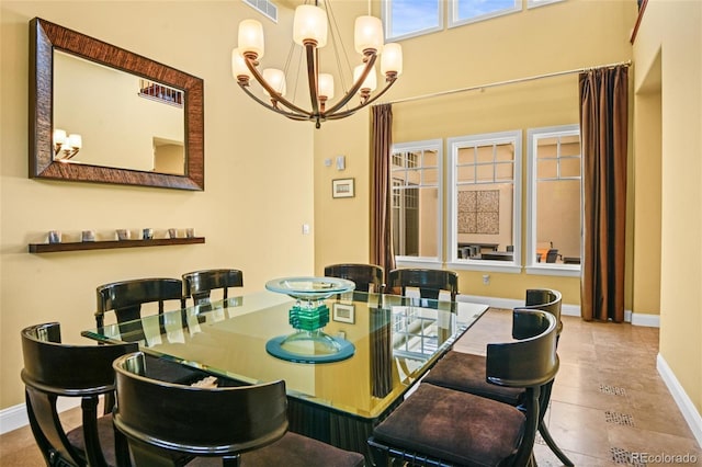 view of tiled dining area