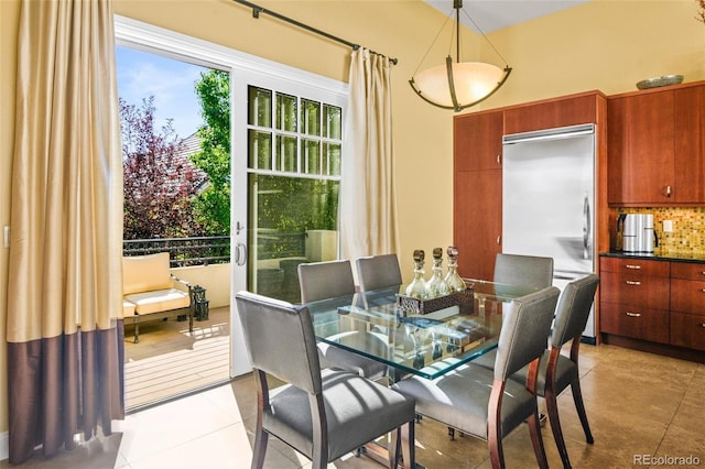 view of tiled dining space