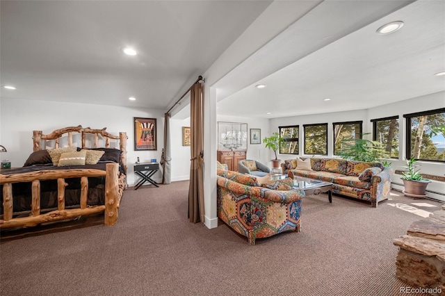 8453 S Scenic Dr, Morrison, CO 80465 - carpeted living area featuring recessed lighting