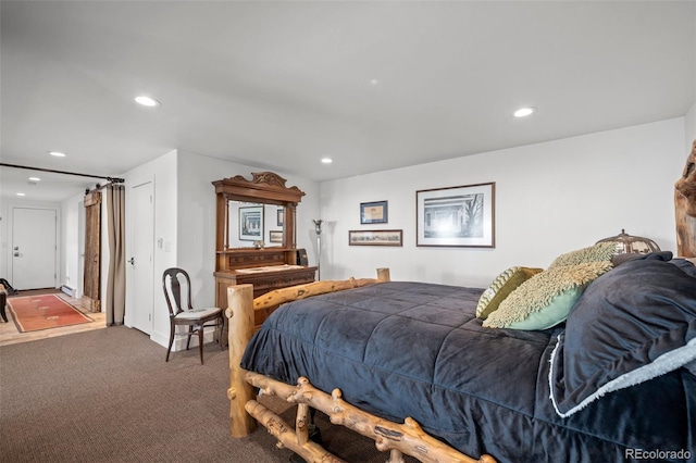 8453 S Scenic Dr, Morrison, CO 80465 - bedroom featuring recessed lighting and carpet