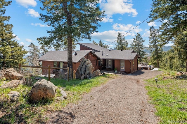 8453 S Scenic Dr, Morrison, CO 80465 - view of front of home with dirt driveway