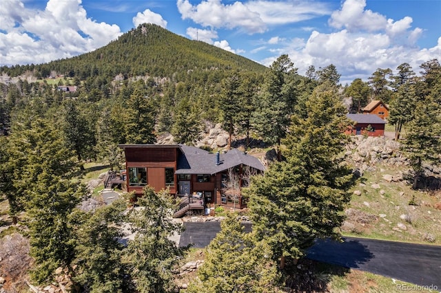 8453 S Scenic Dr, Morrison, CO 80465 - view of mountain backdrop with a heavily wooded area