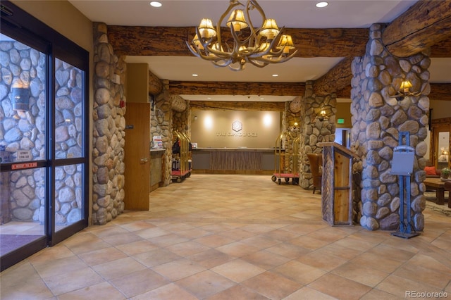 6 Emmons Rd Unit 515, Mount Crested Butte, CO 81225 - community lobby with recessed lighting and beam ceiling