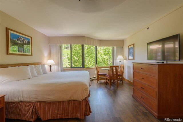 6 Emmons Rd Unit 515, Mount Crested Butte, CO 81225 - bedroom with dark wood-style floors and baseboards