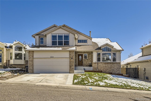 view of front facade with a garage